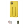 MARSİLYAN™- iPhone 11 Pro Max Kılıf Akış Doku - Siyah Joko Magic 5D Hayalet Cam + Pers Alüminyum Kamera Lens - KI