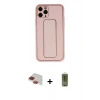 MARSİLYAN™- iPhone 11 Pro Max Kılıf Akış Doku - Siyah Joko Magic 5D Hayalet Cam + Pers Alüminyum Kamera Lens - KI