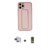 MARSİLYAN™- iPhone 11 Pro Max Kılıf Akış Doku - Siyah Joko Magic 5D Hayalet Cam + Pers Alüminyum Kamera Lens - LT