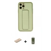 MARSİLYAN™- iPhone 11 Pro Max Kılıf Akış Doku - Siyah Joko Magic 5D Hayalet Cam + Mavi Renkli Kamera Lens Koruma Cam