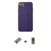 MARSİLYAN™- iPhone 11 Pro Max Kılıf Akış Doku - Siyah Joko Magic 5D Hayalet Cam + Metal Kamera Lens Koruma Cam - SH