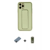 MARSİLYAN™- iPhone 11 Pro Max Kılıf Akış Doku - Siyah Joko Magic 5D Hayalet Cam + Metal Kamera Lens Koruma Cam - SH
