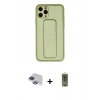 MARSİLYAN™- iPhone 11 Pro Max Kılıf Akış Doku - Siyah Joko Magic 5D Hayalet Cam + Pers Alüminyum Kamera Lens - LT