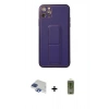 MARSİLYAN™- iPhone 11 Pro Max Kılıf Akış Doku - Siyah Joko Magic 5D Hayalet Cam + Pers Alüminyum Kamera Lens - LT
