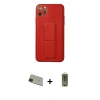 MARSİLYAN™- iPhone 11 Pro Max Kılıf Akış Doku - Siyah Joko Magic 5D Hayalet Cam + Rainbow Kamera Lens Koruma Cam - YL