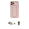 MARSİLYAN™- iPhone 11 Pro Max Kılıf Akış Doku - Siyah Joko Magic 5D Hayalet Cam + Rainbow Kamera Lens Koruma Cam - YL