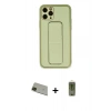 MARSİLYAN™- iPhone 11 Pro Max Kılıf Akış Doku - Siyah Joko Magic 5D Hayalet Cam + Rainbow Kamera Lens Koruma Cam - YL