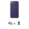 MARSİLYAN™- iPhone 11 Pro Max Kılıf Akış Doku - Siyah Joko Magic 5D Hayalet Cam + Rainbow Kamera Lens Koruma Cam - YL