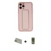 MARSİLYAN™- iPhone 11 Pro Max Kılıf Akış Doku - Siyah Joko Magic 5D Hayalet Cam + Rainbow Kamera Lens Koruma Cam - GD