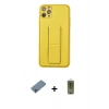 MARSİLYAN™- iPhone 11 Pro Max Kılıf Akış Doku - Siyah Joko Magic 5D Hayalet Cam + Sierra Blue Shine Kamera Lens Koruma Cam