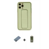 MARSİLYAN™- iPhone 11 Pro Max Kılıf Akış Doku - Siyah Joko Magic 5D Hayalet Cam + Sierra Blue Shine Kamera Lens Koruma Cam