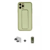 MARSİLYAN™- iPhone 11 Pro Max Kılıf Akış Doku - Siyah Joko Magic 5D Hayalet Cam + Pers Alüminyum Kamera Lens - SH