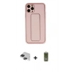 MARSİLYAN™- iPhone 11 Pro Max Kılıf Akış Doku - Siyah Joko Magic 5D Hayalet Cam + Pers Alüminyum Kamera Lens - SH