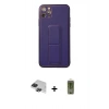 MARSİLYAN™- iPhone 11 Pro Max Kılıf Akış Doku - Siyah Joko Magic 5D Hayalet Cam + Pers Alüminyum Kamera Lens - SH