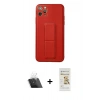 MARSİLYAN™- iPhone 11 Pro Max Kılıf Akış Doku - Siyah Mat Seramik Nano Ekran Koruyucu + Kamera Lens Koruma Cam - SF
