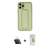MARSİLYAN™- iPhone 11 Pro Max Kılıf Akış Doku - Siyah Mat Seramik Nano Ekran Koruyucu + Kamera Lens Koruma Cam - SF