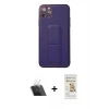 MARSİLYAN™- iPhone 11 Pro Max Kılıf Akış Doku - Siyah Mat Seramik Nano Ekran Koruyucu + Kamera Lens Koruma Cam - SF