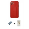 MARSİLYAN™- iPhone 11 Pro Max Kılıf Akış Doku - Siyah Mat Seramik Nano Ekran Koruyucu + Metal Kamera Lens Koruma Cam - MI