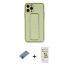 MARSİLYAN™- iPhone 11 Pro Max Kılıf Akış Doku - Siyah Mat Seramik Nano Ekran Koruyucu + Metal Kamera Lens Koruma Cam - SH