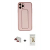 MARSİLYAN™- iPhone 11 Pro Max Kılıf Akış Doku - Siyah Mat Seramik Nano Ekran Koruyucu + Pers Alüminyum Kamera Lens - KI