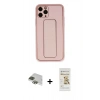 MARSİLYAN™- iPhone 11 Pro Max Kılıf Akış Doku - Siyah Mat Seramik Nano Ekran Koruyucu + Pers Alüminyum Kamera Lens - YL