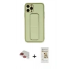 MARSİLYAN™- iPhone 11 Pro Max Kılıf Akış Doku - Siyah Mat Seramik Nano Ekran Koruyucu + Pers Alüminyum Kamera Lens - KI