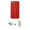 MARSİLYAN™- iPhone 11 Pro Max Kılıf Akış Doku - Siyah Mat Seramik Nano Ekran Koruyucu + Pers Alüminyum Kamera Lens - KI