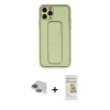 MARSİLYAN™- iPhone 11 Pro Max Kılıf Akış Doku - Siyah Mat Seramik Nano Ekran Koruyucu + Pers Alüminyum Kamera Lens - YL