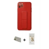 MARSİLYAN™- iPhone 11 Pro Max Kılıf Akış Doku - Siyah Mat Seramik Nano Ekran Koruyucu + Rainbow Kamera Lens Koruma Cam - GD