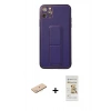 MARSİLYAN™- iPhone 11 Pro Max Kılıf Akış Doku - Siyah Mat Seramik Nano Ekran Koruyucu + Renkli Kamera Lens Koruma Cam - MI