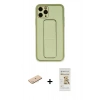 MARSİLYAN™- iPhone 11 Pro Max Kılıf Akış Doku - Siyah Mat Seramik Nano Ekran Koruyucu + Renkli Kamera Lens Koruma Cam - MI