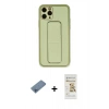MARSİLYAN™- iPhone 11 Pro Max Kılıf Akış Doku - Siyah Mat Seramik Nano Ekran Koruyucu + Shine Kamera Lens Koruma Cam - MI