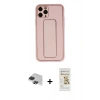 MARSİLYAN™- iPhone 11 Pro Max Kılıf Akış Doku - Siyah Mat Seramik Nano Ekran Koruyucu + Pers Alüminyum Kamera Lens - SH