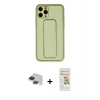 MARSİLYAN™- iPhone 11 Pro Max Kılıf Akış Doku - Siyah Mat Seramik Nano Ekran Koruyucu + Pers Alüminyum Kamera Lens - SH