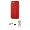 MARSİLYAN™- iPhone 11 Pro Max Kılıf Akış Doku - Siyah Mat Seramik Nano Ekran Koruyucu + Renkli Kamera Lens Koruma Cam - TU