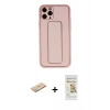 MARSİLYAN™- iPhone 11 Pro Max Kılıf Akış Doku - Siyah Mat Seramik Nano Ekran Koruyucu + Renkli Kamera Lens Koruma Cam - YL