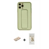 MARSİLYAN™- iPhone 11 Pro Max Kılıf Akış Doku - Siyah Mat Seramik Nano Ekran Koruyucu + Renkli Kamera Lens Koruma Cam - YL
