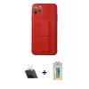 MARSİLYAN™- iPhone 11 Pro Max Kılıf Akış Doku - Siyah Polymer Nano Ekran Koruyucu + Kamera Lens Koruma Cam - SF