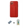 MARSİLYAN™- iPhone 11 Pro Max Kılıf Akış Doku - Siyah Polymer Nano Ekran Koruyucu + Metal Kamera Lens Koruma Cam - MI