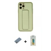 MARSİLYAN™- iPhone 11 Pro Max Kılıf Akış Doku - Siyah Polymer Nano Ekran Koruyucu + Shine Kamera Lens Koruma Cam - GS