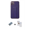 MARSİLYAN™- iPhone 11 Pro Max Kılıf Akış Doku - Siyah Seramik Nano Ekran Koruyucu + Metal Kamera Lens Koruma Cam - AKYL