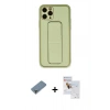 MARSİLYAN™- iPhone 11 Pro Max Kılıf Akış Doku - Siyah Seramik Nano Ekran Koruyucu + Metal Kamera Lens Koruma Cam - AKYL