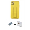 MARSİLYAN™- iPhone 11 Pro Max Kılıf Akış Doku - Siyah Seramik Nano Ekran Koruyucu + Metal Kamera Lens Koruma Cam - AKYL