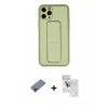 MARSİLYAN™- iPhone 11 Pro Max Kılıf Akış Doku - Siyah Seramik Nano Ekran Koruyucu + Shine Kamera Lens Koruma Cam - GD