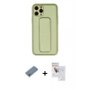 MARSİLYAN™- iPhone 11 Pro Max Kılıf Akış Doku - Siyah Seramik Nano Ekran Koruyucu + Metal Kamera Lens Koruma Cam - GS