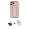 MARSİLYAN™- iPhone 11 Pro Max Kılıf Akış Doku - Siyah Seramik Nano Ekran Koruyucu + Kamera Lens Koruma Cam - SF