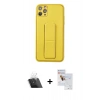 MARSİLYAN™- iPhone 11 Pro Max Kılıf Akış Doku - Siyah Seramik Nano Ekran Koruyucu + Kamera Lens Koruma Cam - SF