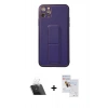 MARSİLYAN™- iPhone 11 Pro Max Kılıf Akış Doku - Siyah Seramik Nano Ekran Koruyucu + Kamera Lens Koruma Cam - SF