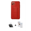 MARSİLYAN™- iPhone 11 Pro Max Kılıf Akış Doku - Siyah Seramik Nano Ekran Koruyucu + Kamera Lens Koruma Cam - SF