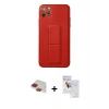 MARSİLYAN™- iPhone 11 Pro Max Kılıf Akış Doku - Siyah Seramik Nano Ekran Koruyucu + Pers Alüminyum Kamera Lens - KI